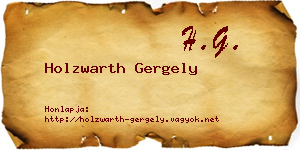 Holzwarth Gergely névjegykártya